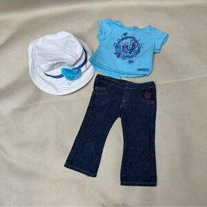 Charming Blue Butterfly Doll Outfit Set